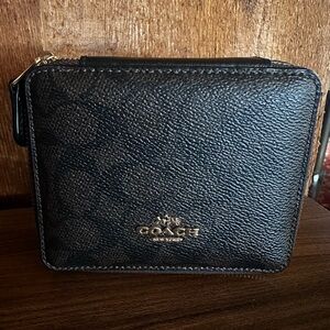 Coach Black Textured Leather jewelry holder
